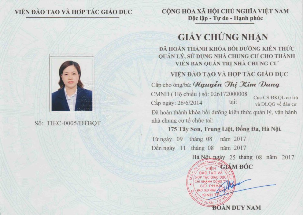 chung chi van hanh toa nha chung cu la gi 1