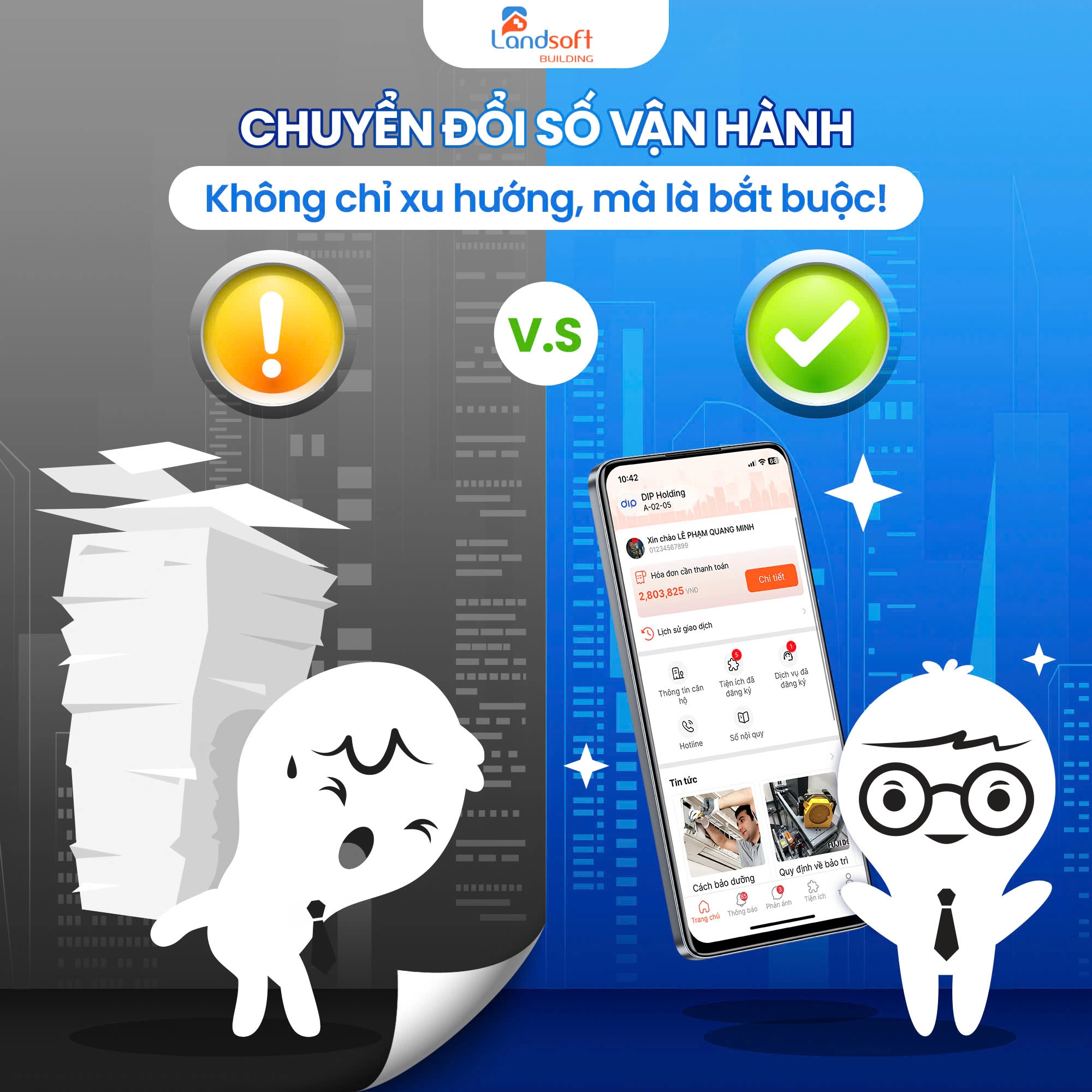 Chuyển đổi số quản lý tòa nhà thành công hơn nhờ ứng dụng phần mềm Landsoft Building