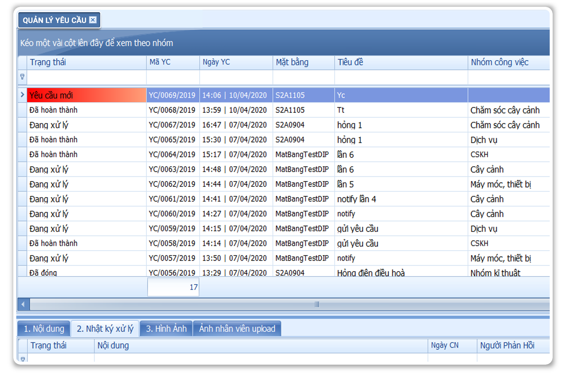 Phần mềm quản lý chuỗi tòa nhà chung cư Landsoft Building 24 quan ly yeu cau le tan