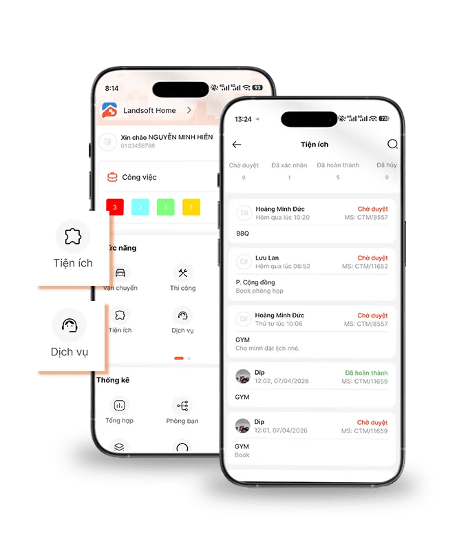 App Landsoft Home 9 BQL quản lý tiện ích và dịch vụ tòa nhà