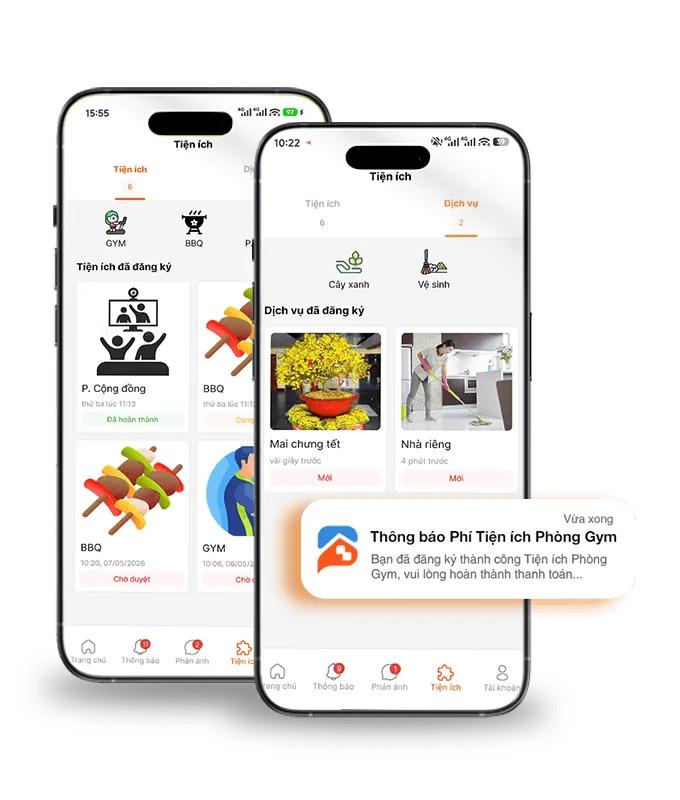 App Landsoft Home 6 Đăng ký các dịch vụ tiện ích