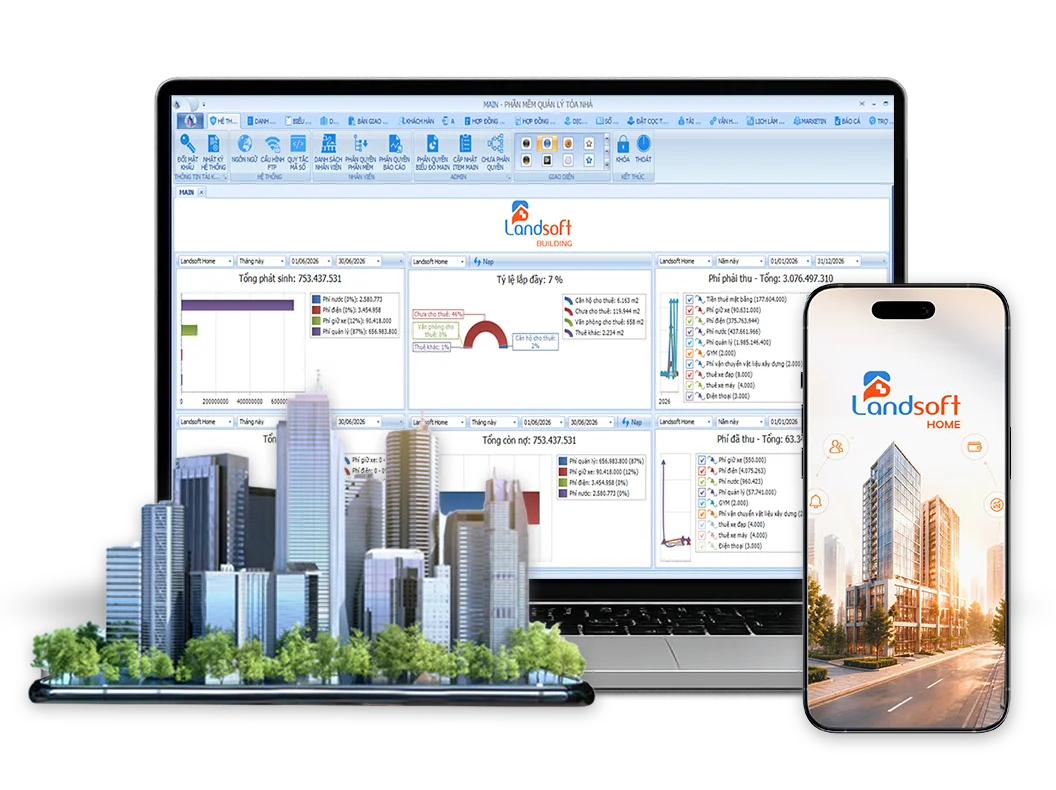Phần mềm quản lý vận hành bất động sản 15 04. Landsoft Building la cong cu dac luc phuc vu cho ban quan ly toa nha