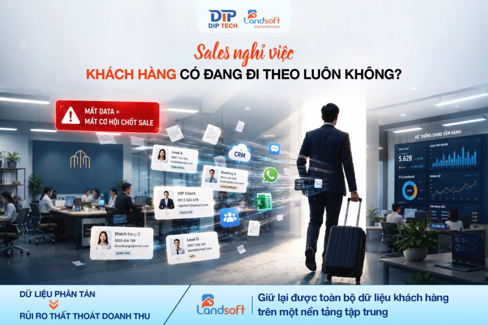 Sales nghỉ việc nhưng dữ liệu khách hàng BĐS vẫn an toàn nhờ hệ thống quản trị tập trung